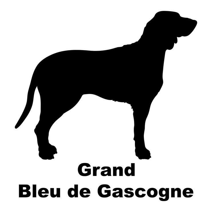 Вектор силуэт собаки собака grand bleu de gascogne породы логотип монограмма вектор