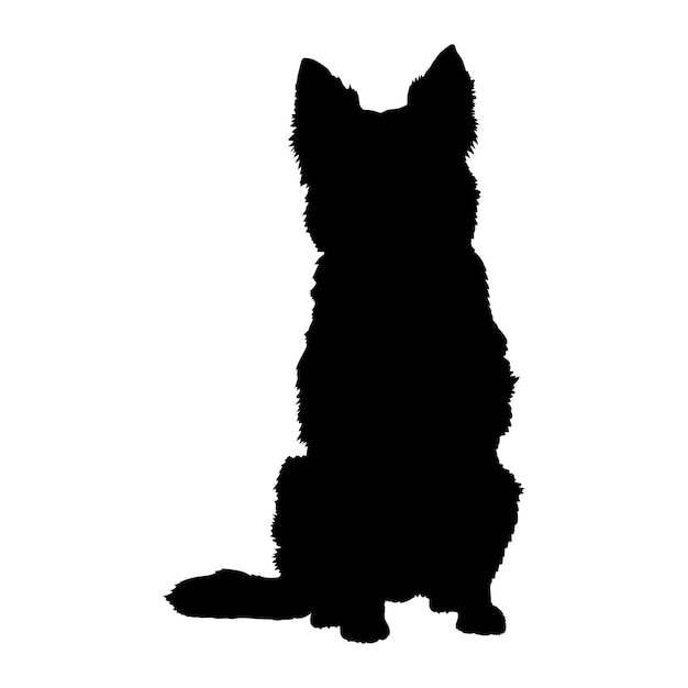 Dog silhouette Dog is sitting rassen logo monogram vector