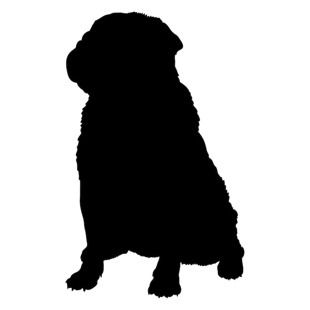 Dog silhouette dog Pug zittende rassen logo monogram vector