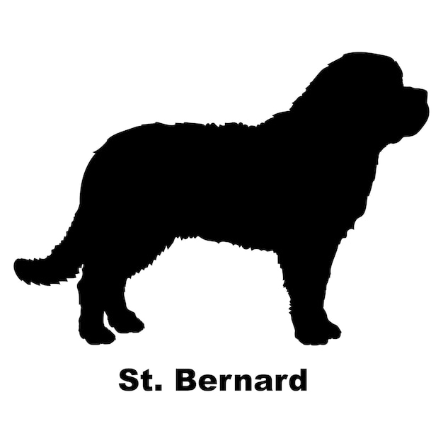 Dog silhouette dog St Bernard breeds logo dog monogram vector