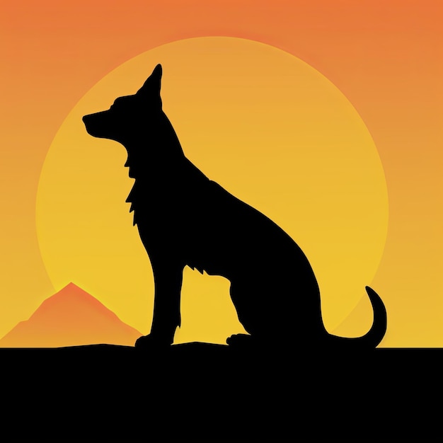 Dog silhouette graphic illustration background