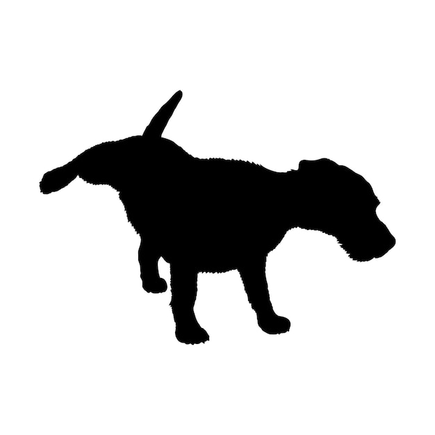 Dog silhouette hond Jack Russell Terrier hond rassen logo monogram vector