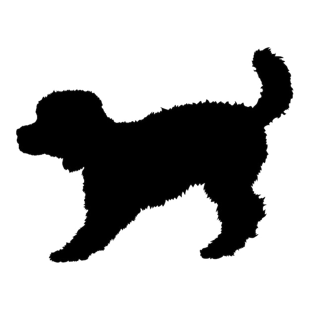 Dog silhouette hond Poodle rassen logo hond monogram logo vector