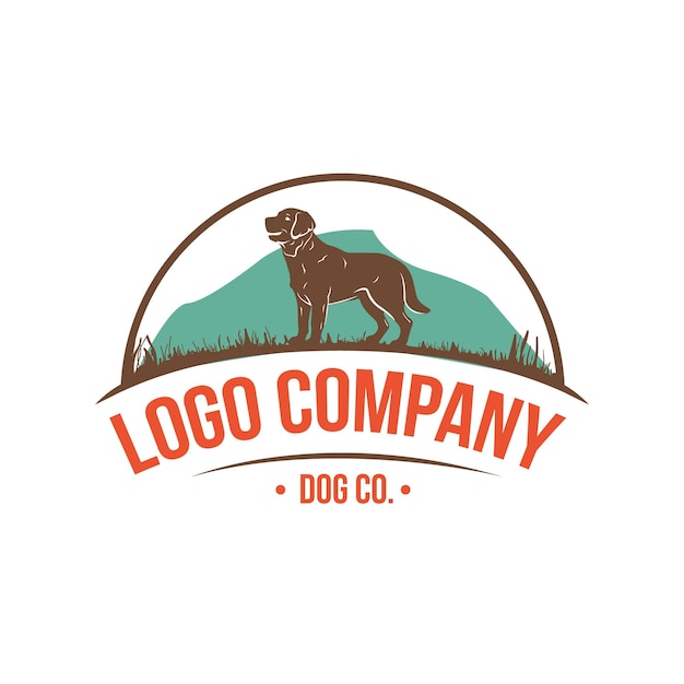 Vettore silhouette di cane isolata su sfondo bianco oggetto vettoriale per etichette, distintivi, loghi e altri design
