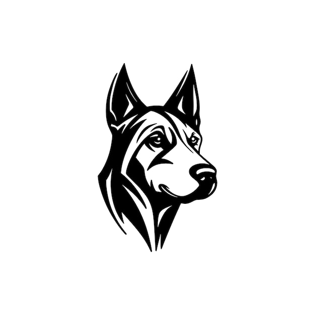 Dog silhouette logo vector op witte achtergrond