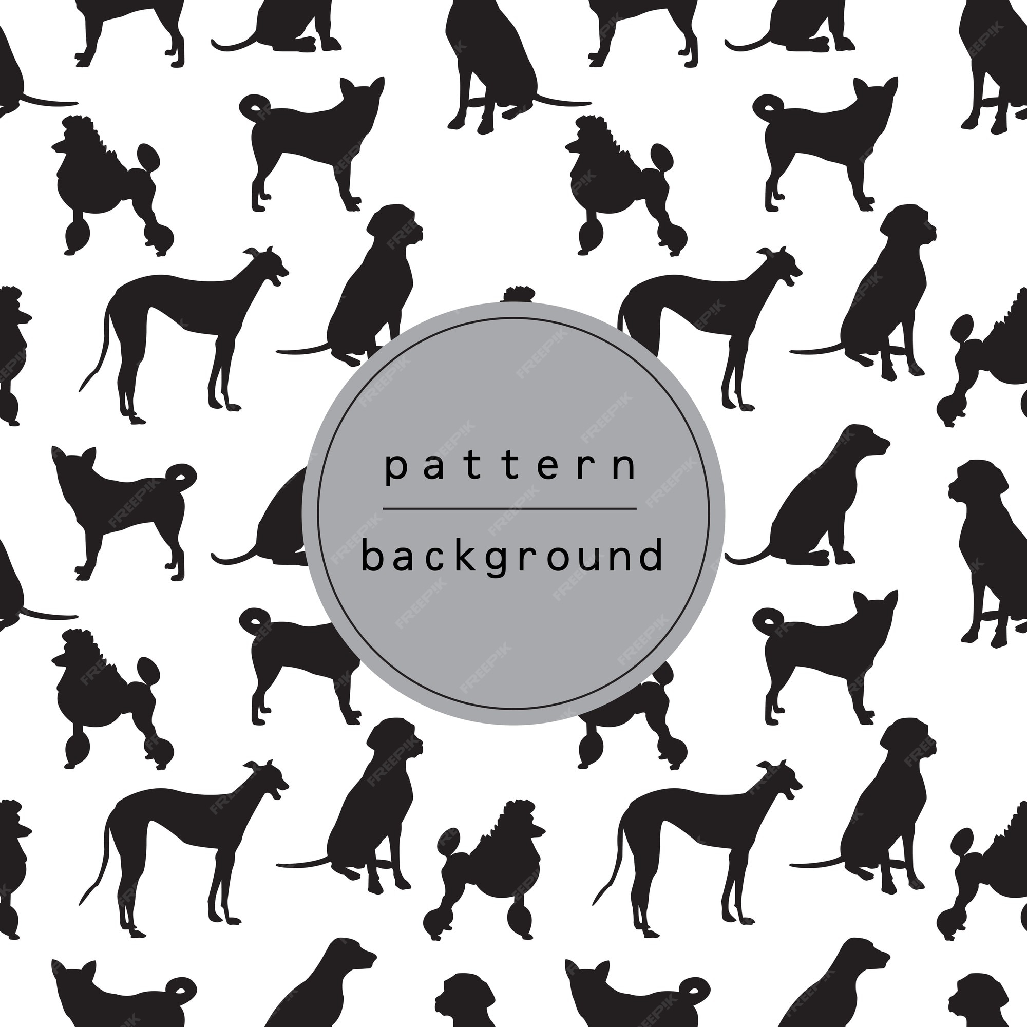 Premium Vector | Dog silhouette pattern and background