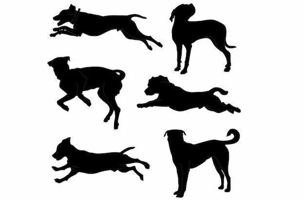 dog silhouettes assorted styles logos icons