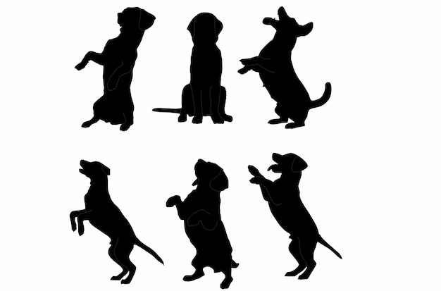 dog silhouettes assorted styles logos icons