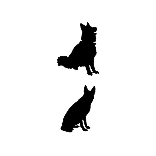 Vector dog silhouettes set