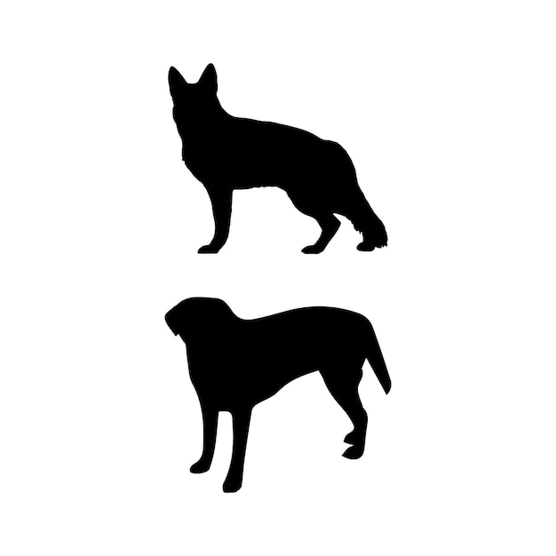 Dog silhouettes set