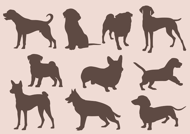 Vector dog silhouettes