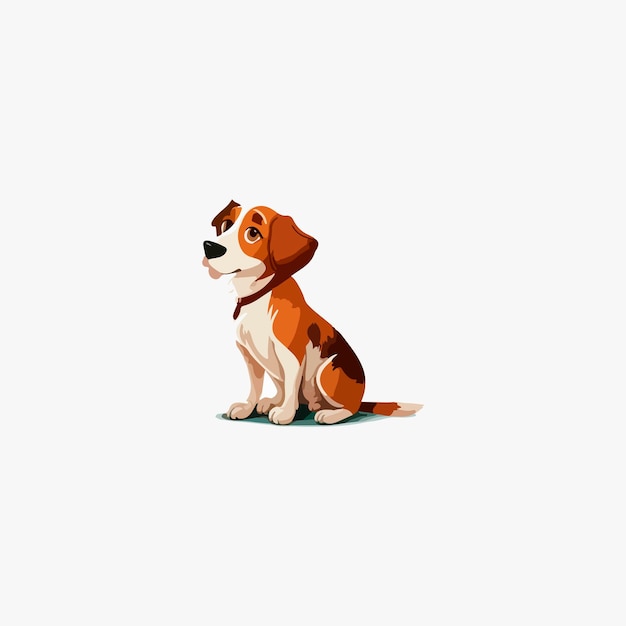 Vector dog sitting in isolated background