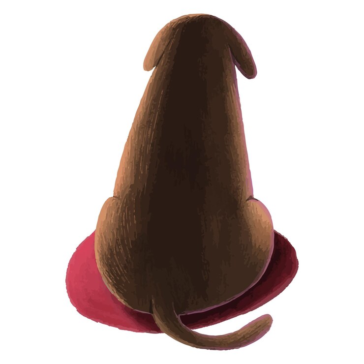 Vector dog sitting with its back turned