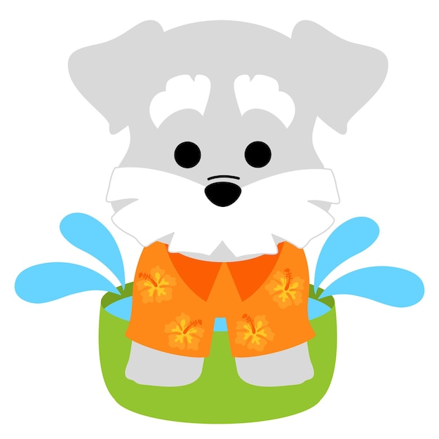 Vector dog songkran festivalthai new year