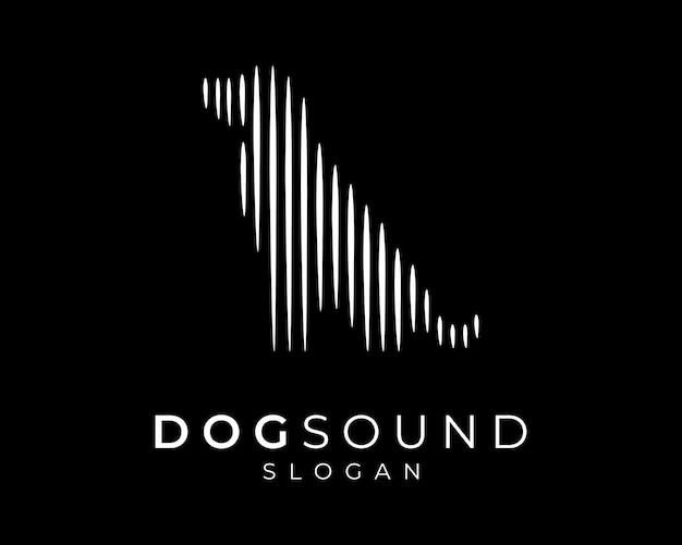 Собака звук животное домашнее животное собачка внутренний аудио голос эквалайзер частота силуэт векторный логотип дизайн