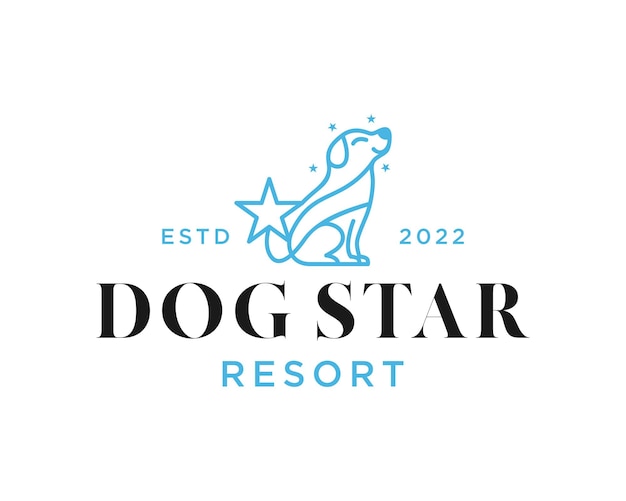 Vettore di progettazione del logo della stella del cane