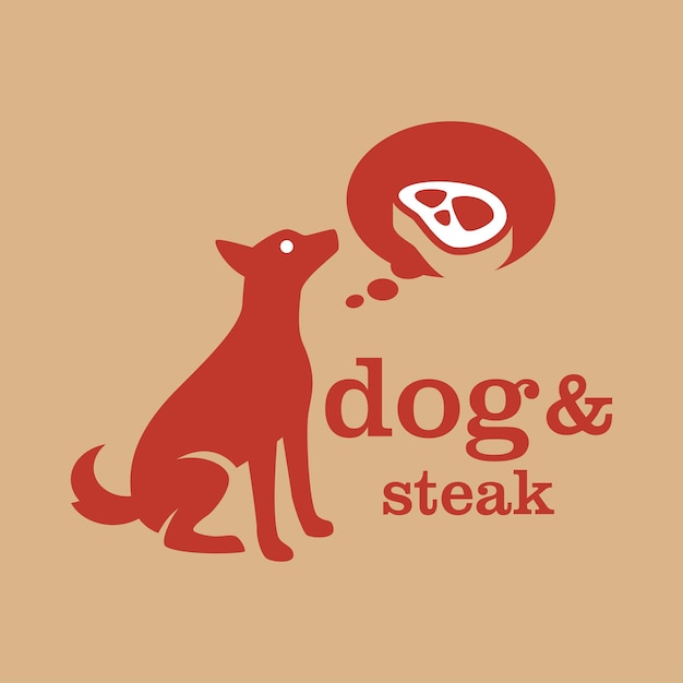 Vector dog steak logo