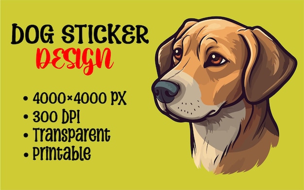 Vector dog sticker design vector