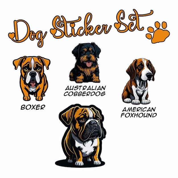 A dog sticker set