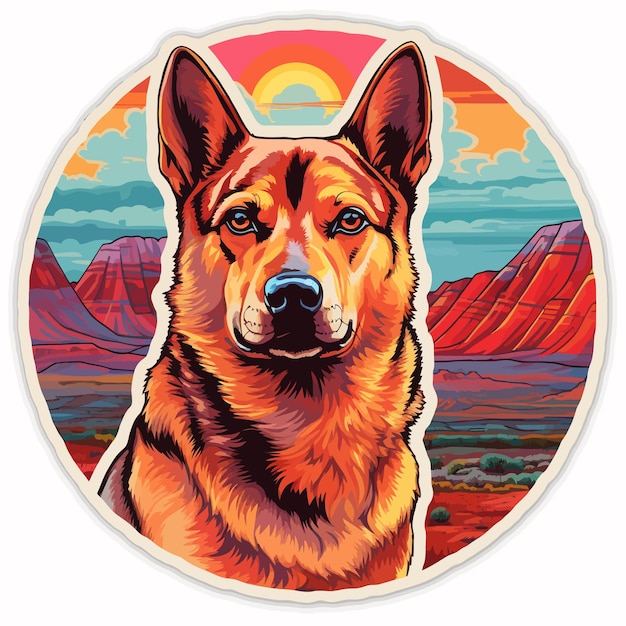 Vector dog sticker