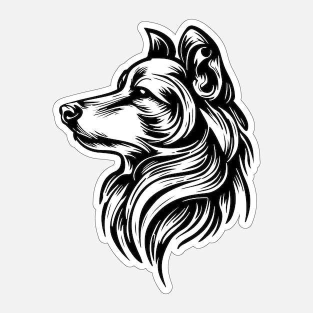 Dog stickers printable black and white