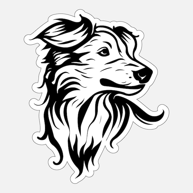 Dog stickers printable black and white