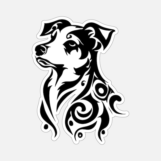 Dog stickers printable black and white