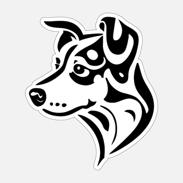 Dog stickers printable black and white