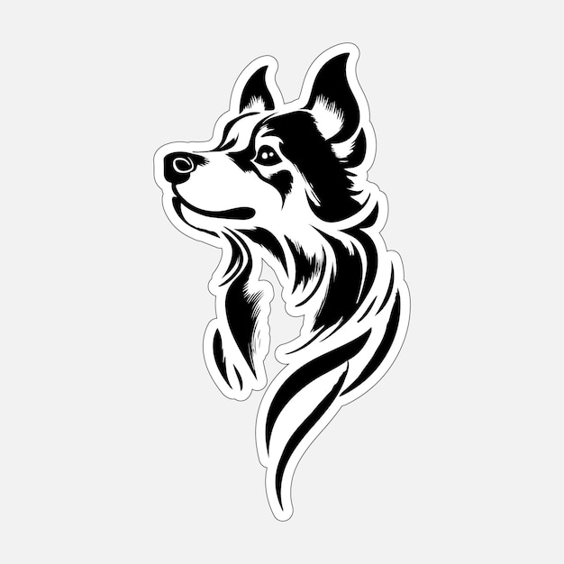 Dog stickers printable black and white