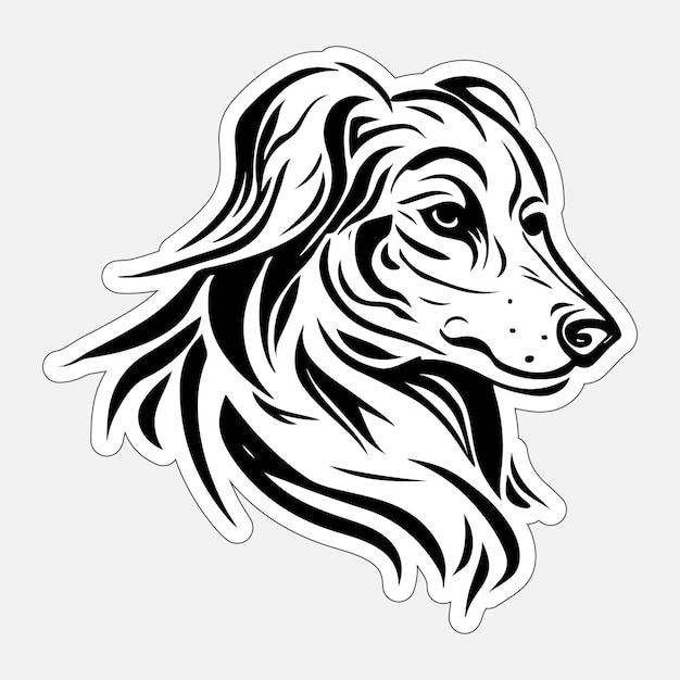 Dog stickers printable black and white