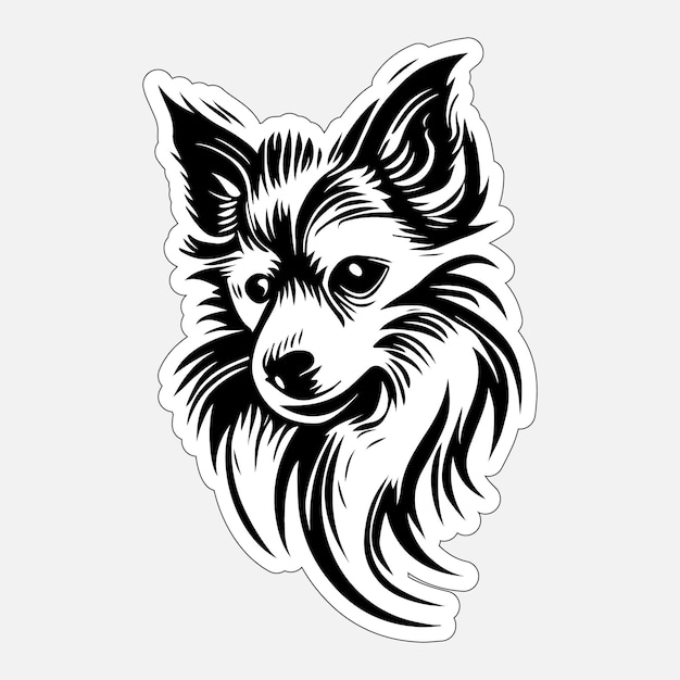 Adesivi per cani stampabili in bianco e nero