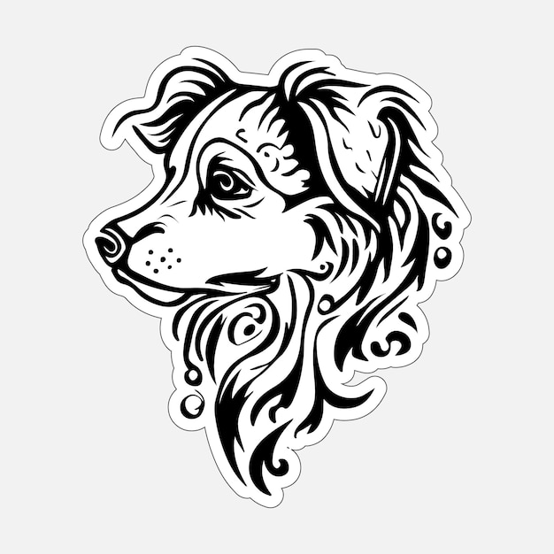 Dog stickers printable black and white