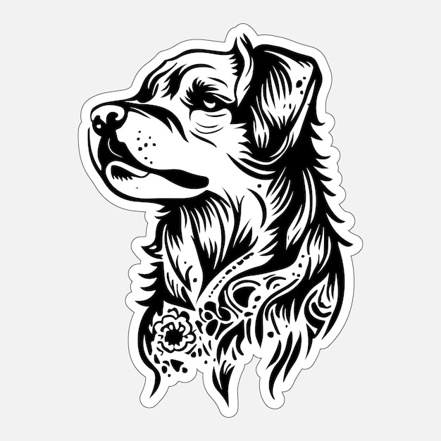 Dog stickers printable black and white