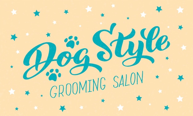 Dog style lettering for grooming salon logo for dog hair salon dog styling and grooming shop