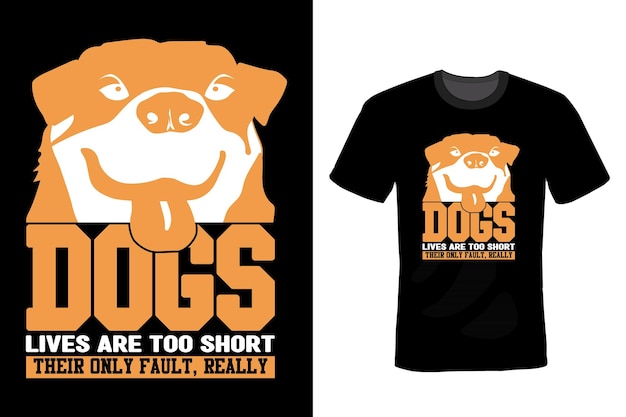 Dog t shirt design typography vintage