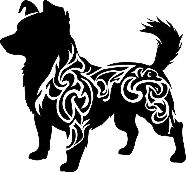 Vettore disegno del tatuaggio del cane arte vettoriale