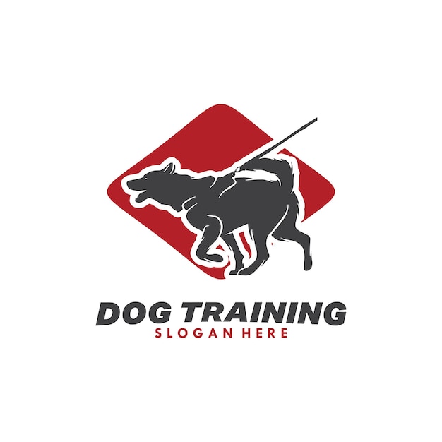 Vector dog training vector logo design template