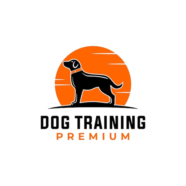 Vector dog training vector template. pet animal graphic illustrations.