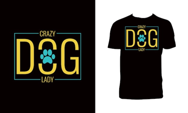 Vector dog typography and lettering t shirt design