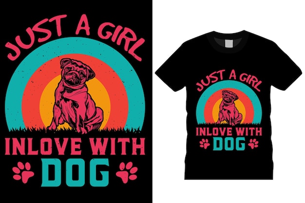 Vettore tipografia cane tshirt design dog lover tshirt disegno modello di stampa vettoriale