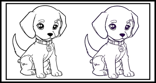 dog vector line art for coloring page coloring book design