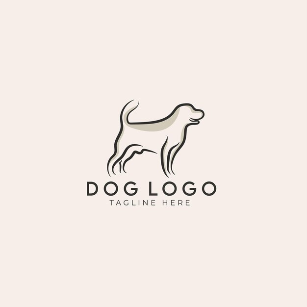 ベクトル 犬のベクトルのロゴのデザインとベクトル ライン アートのアイコン