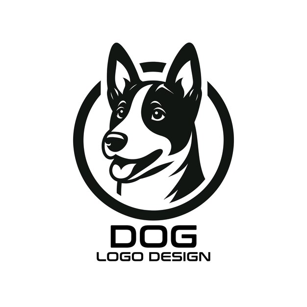 Vector dog vector logo ontwerp