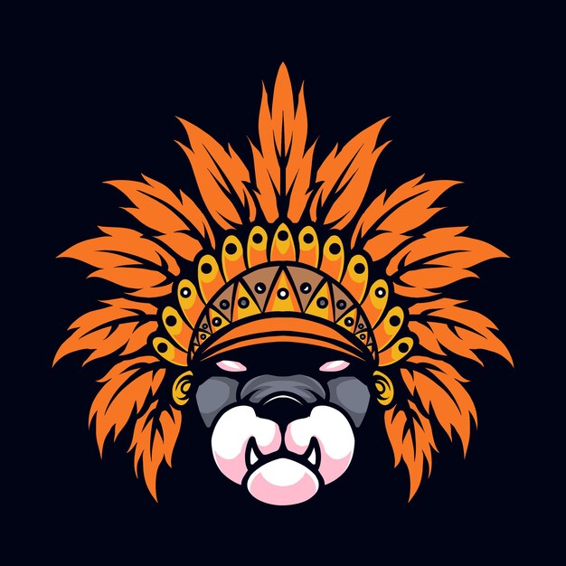 Ispirazione del logo della mascotte del vettore del cane