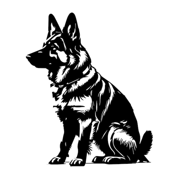 Vector a dog vector silhouette black color illustration