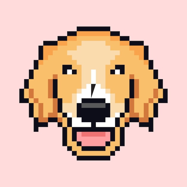 Vettore di cane con pixel art