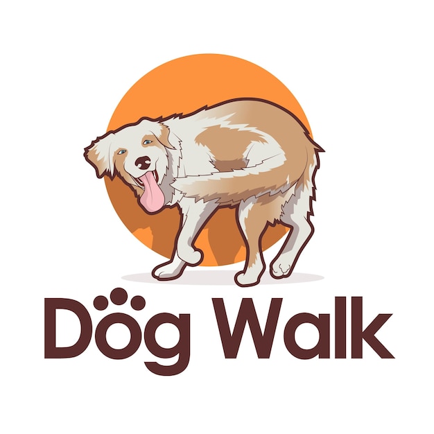 Dog Walk mascotte cartoon-logo