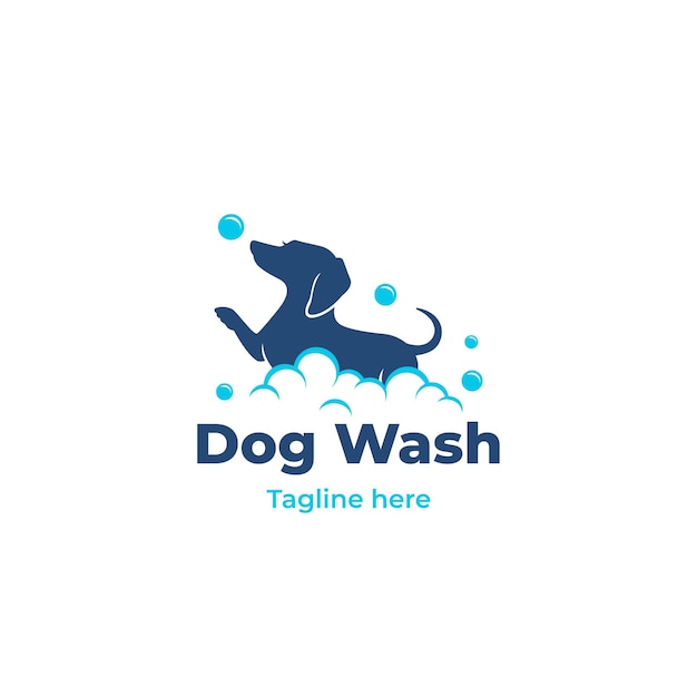 Vector dog wash logo pet grooming logo