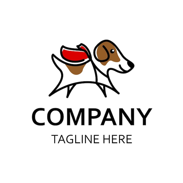 Dog wearing a bag logo