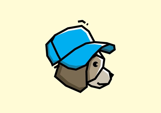 Dog wearing blue cap illustration